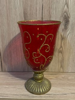 Teelicht in Kelch Optik rot