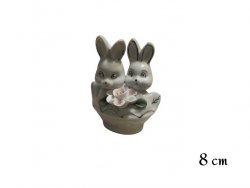 Keramik Figur Motiv 2 Hasen im sitzen