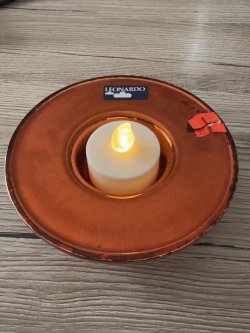Teelicht Glas orange von LEONARDO für den Tisch
