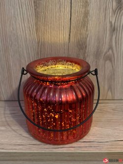 tealight glass in red.