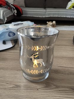 Glas mit Sternen als Teelicht siehe Bild
